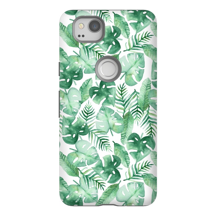 Pixel 2 StrongFit Tropical Jungle on White by Tangerine-Tane