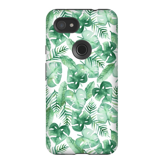 Pixel 3AXL StrongFit Tropical Jungle on White by Tangerine-Tane
