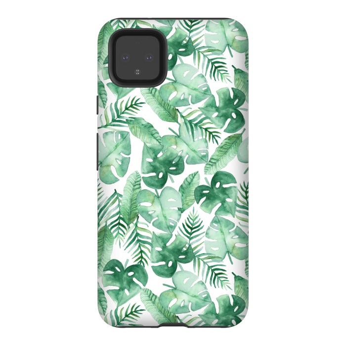 Pixel 4XL StrongFit Tropical Jungle on White by Tangerine-Tane