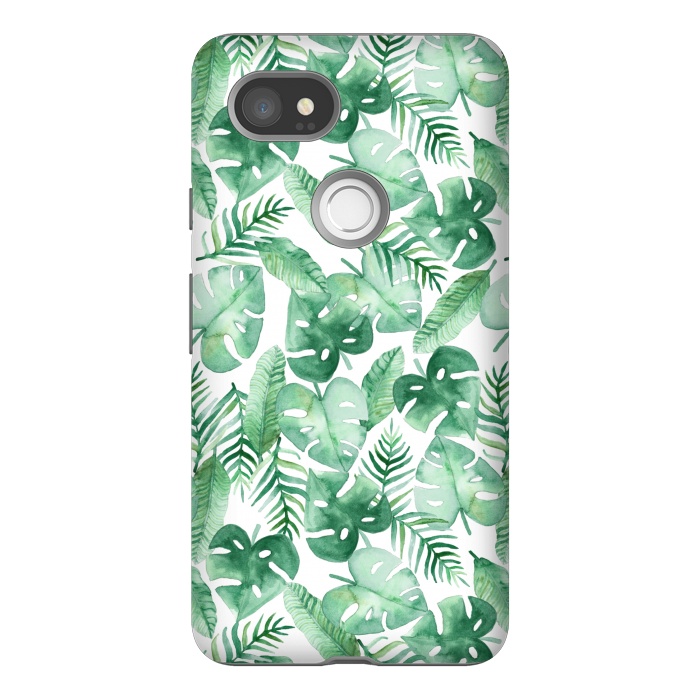 Pixel 2XL StrongFit Tropical Jungle on White by Tangerine-Tane