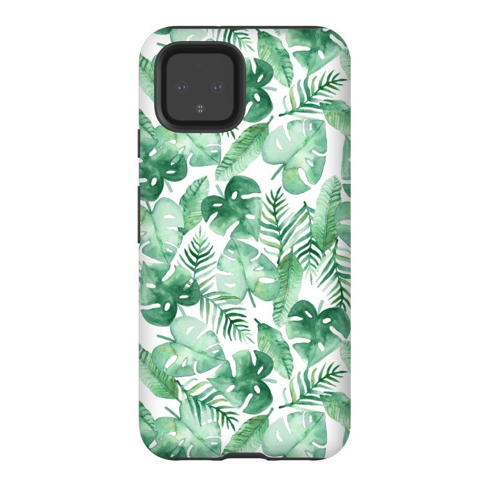 Pixel 4 StrongFit Tropical Jungle on White by Tangerine-Tane