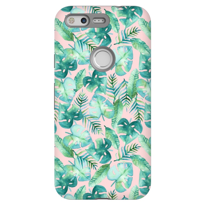 Pixel StrongFit Cyan Tropical Jungle on Pink by Tangerine-Tane