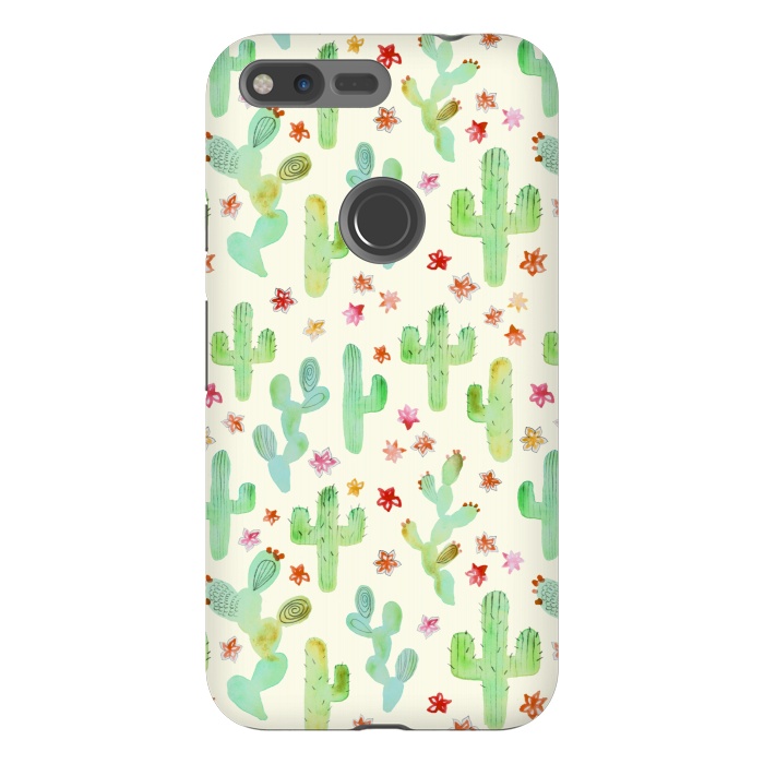Pixel XL StrongFit Watercolor Cacti by Tangerine-Tane