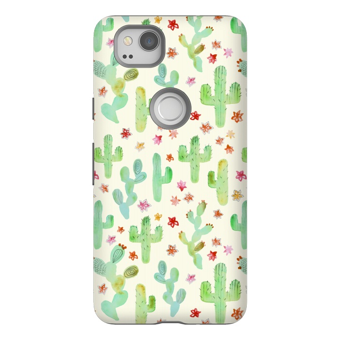 Pixel 2 StrongFit Watercolor Cacti by Tangerine-Tane