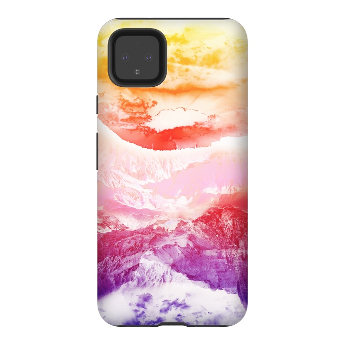 Pixel 4XL StrongFit Rainbow gradient mountain landscape by Oana 