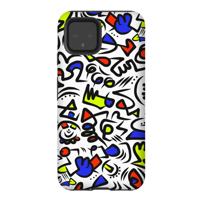 Pixel 4 StrongFit Mondrian Abstract by Hanny Agustine