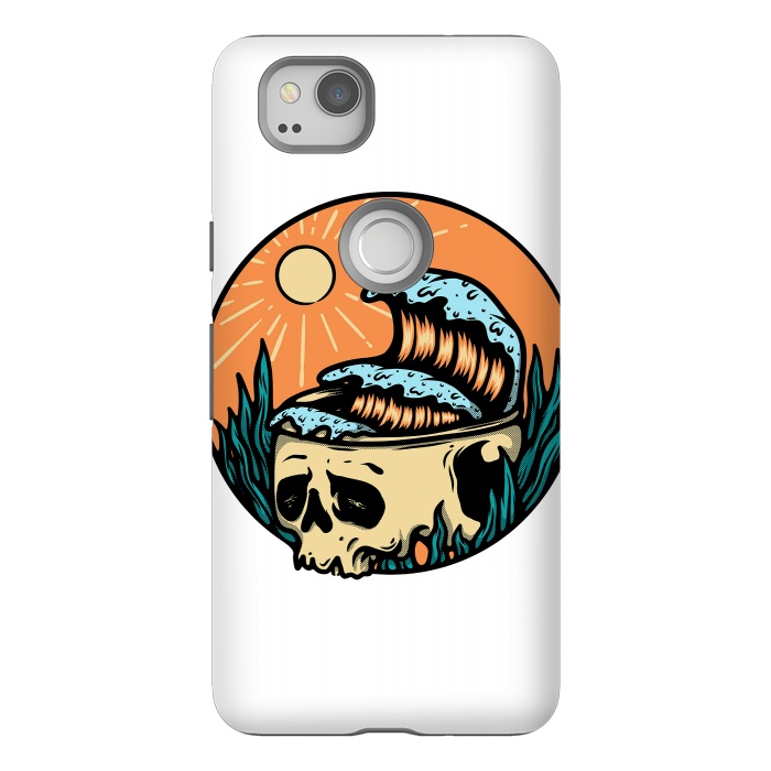 Pixel 2 StrongFit Skull & Wave by Afif Quilimo