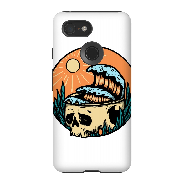 Pixel 3 StrongFit Skull & Wave by Afif Quilimo