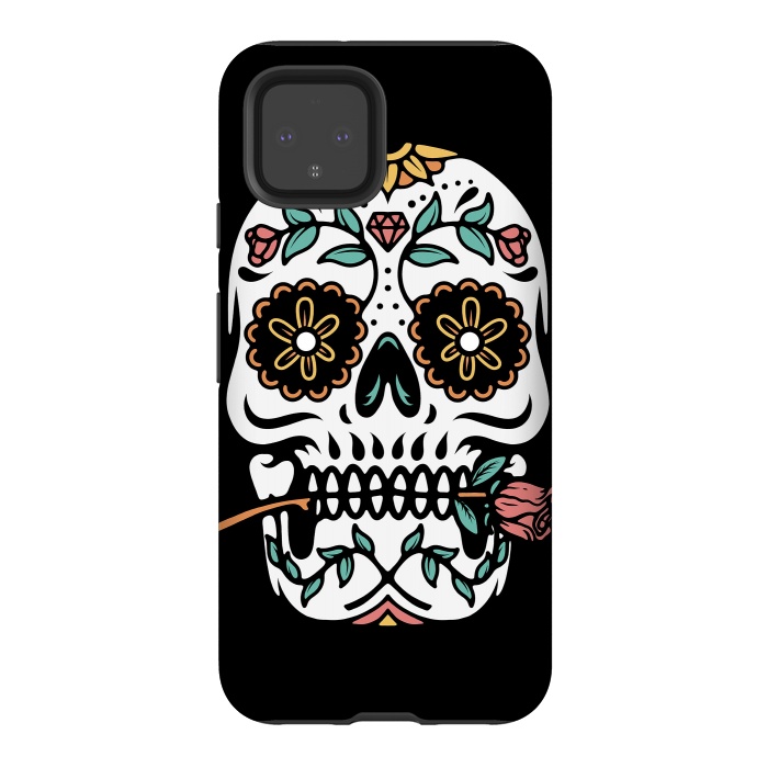 Pixel 4 StrongFit Mexican Skull by Afif Quilimo