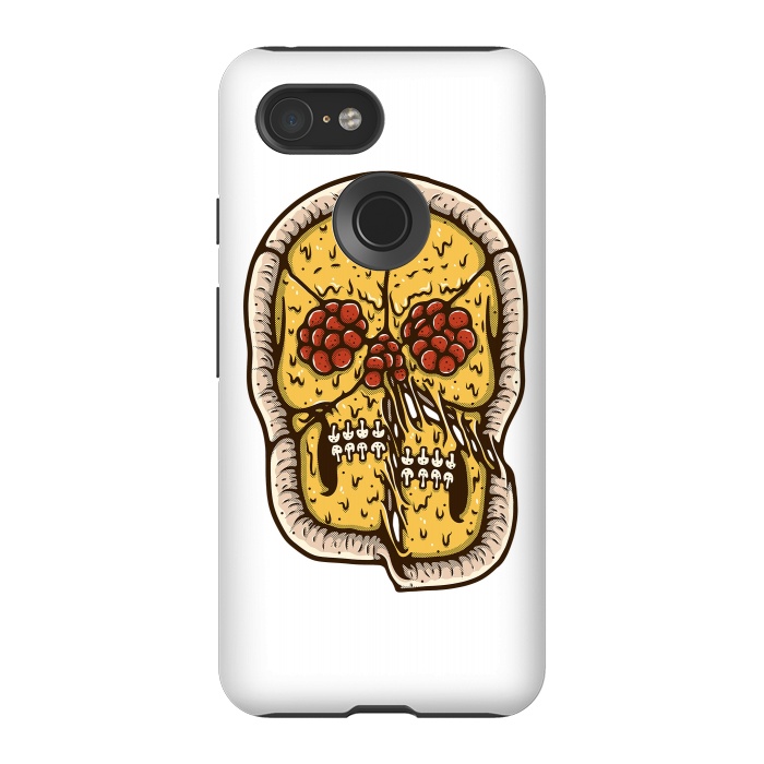 Pixel 3 StrongFit pizza Skull by Afif Quilimo