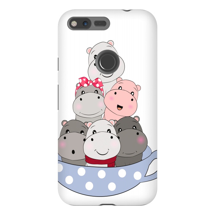 Pixel XL StrongFit cute hippos by haroulita