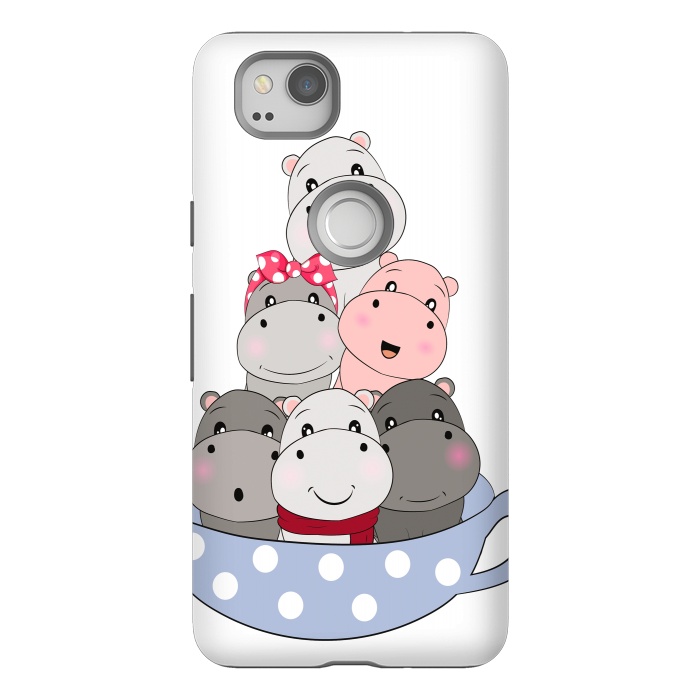 Pixel 2 StrongFit cute hippos by haroulita