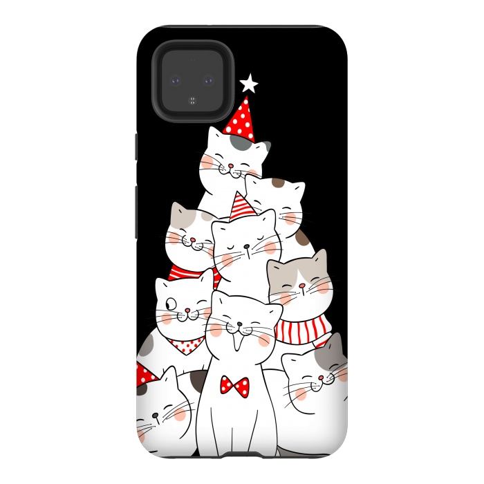 Pixel 4XL StrongFit christmas cats by haroulita