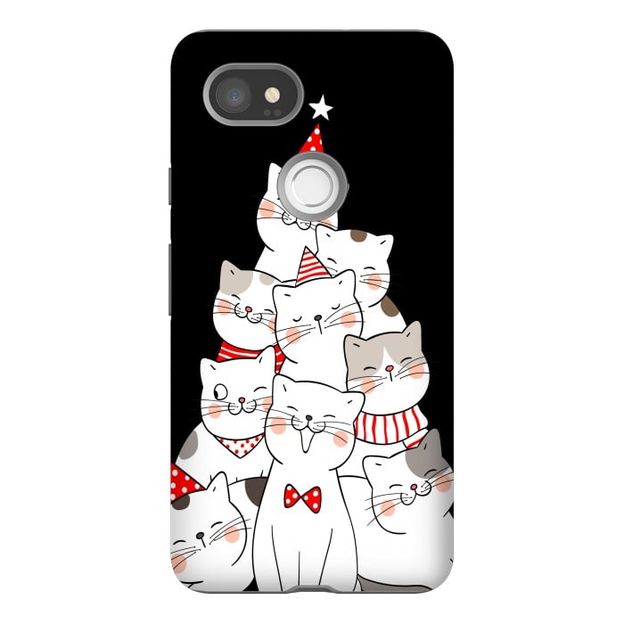 Pixel 2XL StrongFit christmas cats by haroulita