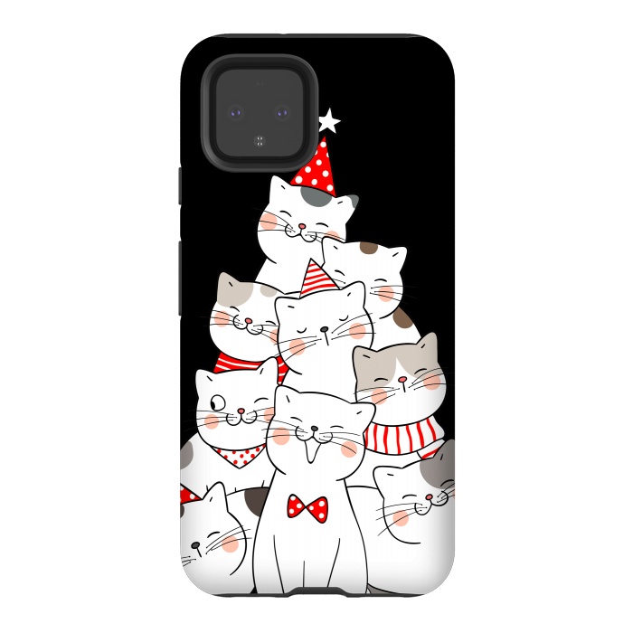 Pixel 4 StrongFit christmas cats by haroulita
