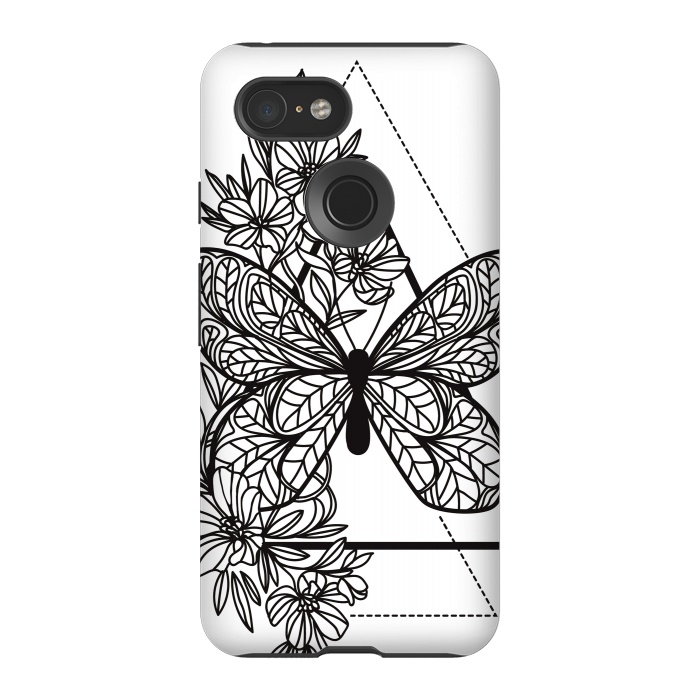 Pixel 3 StrongFit bw butterfly by haroulita