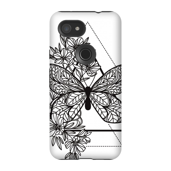 Pixel 3A StrongFit bw butterfly by haroulita