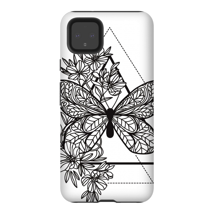 Pixel 4XL StrongFit bw butterfly by haroulita