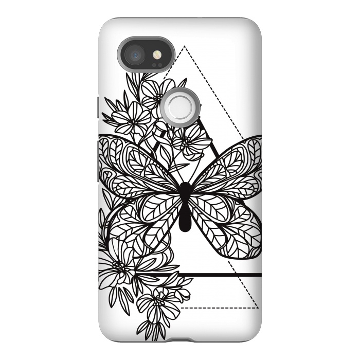 Pixel 2XL StrongFit bw butterfly by haroulita