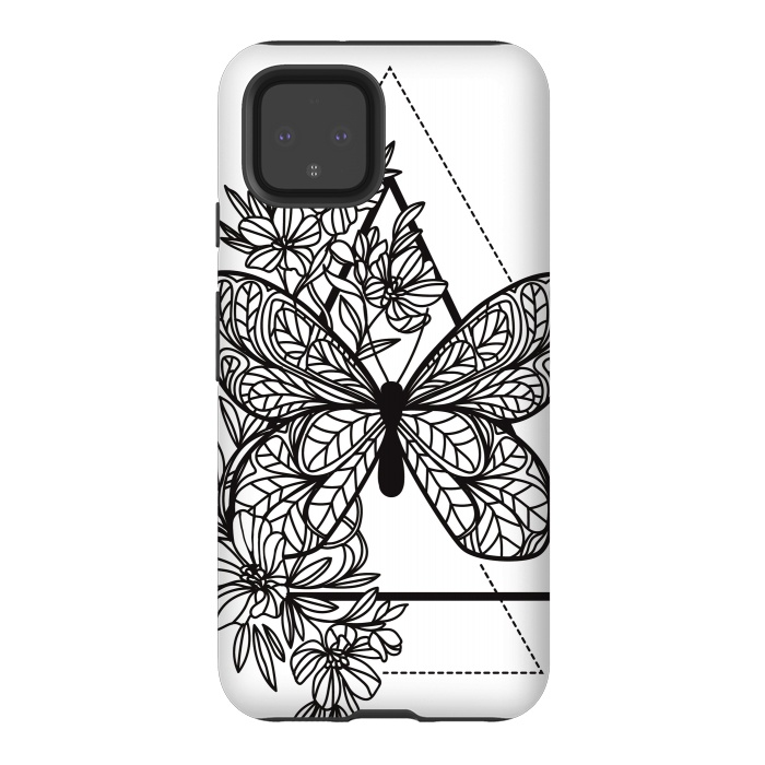 Pixel 4 StrongFit bw butterfly by haroulita