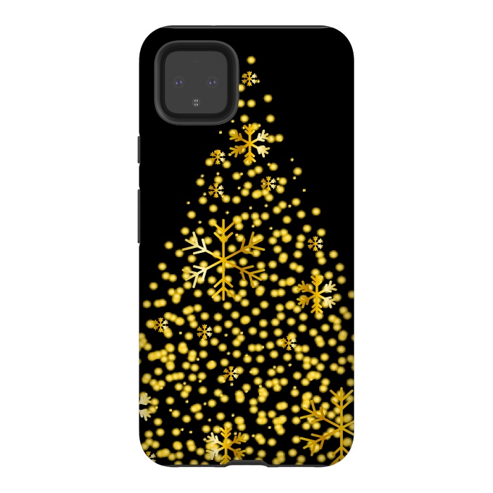 Pixel 4XL StrongFit golden christmas tree by haroulita