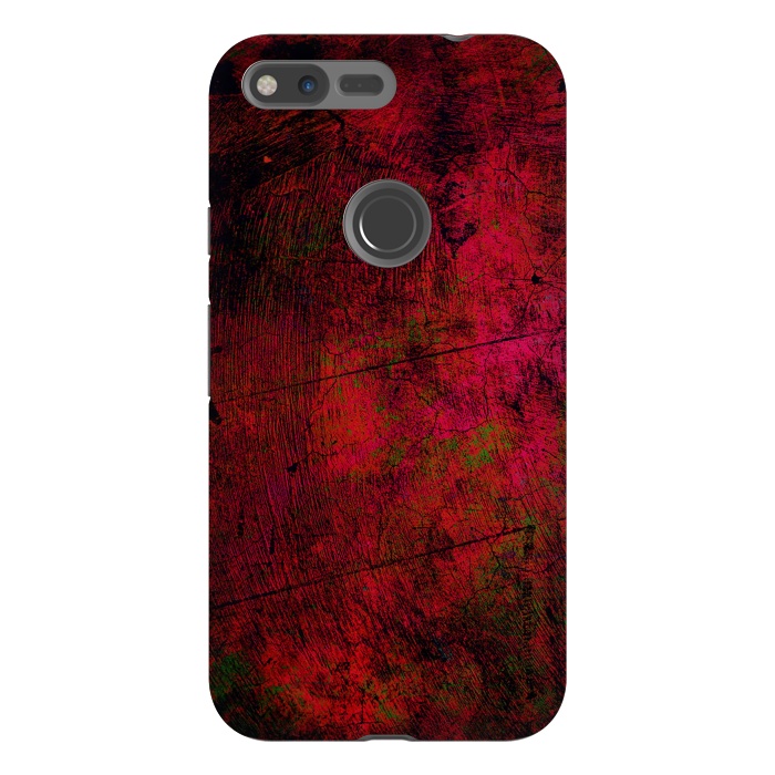 Pixel XL StrongFit Red abstract grunge textured design by Josie