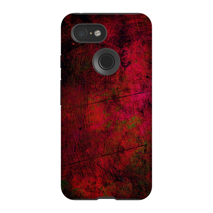 Pixel 3 StrongFit Red abstract grunge textured design by Josie
