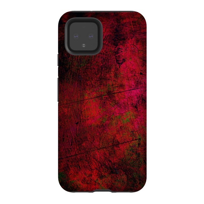 Pixel 4 StrongFit Red abstract grunge textured design by Josie