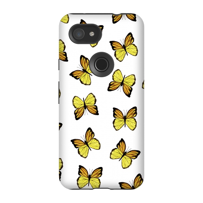 Pixel 3A StrongFit Yellow butterflies by Julia Badeeva
