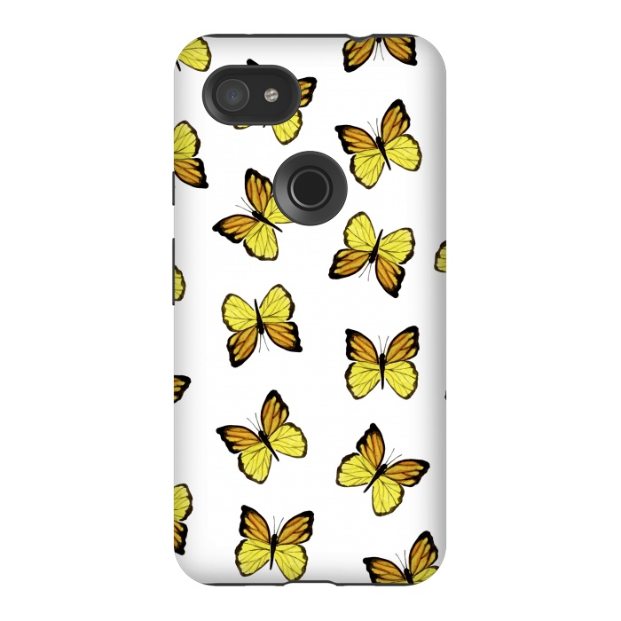 Pixel 3AXL StrongFit Yellow butterflies by Julia Badeeva
