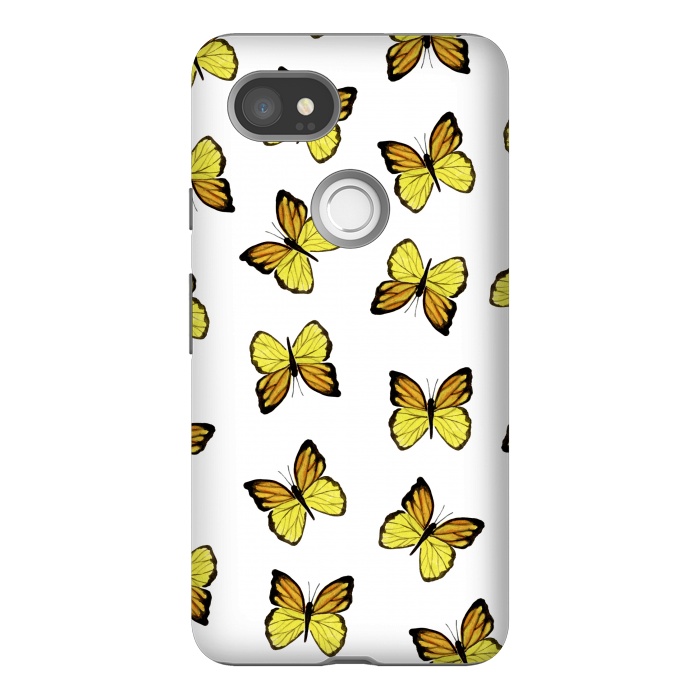 Pixel 2XL StrongFit Yellow butterflies by Julia Badeeva
