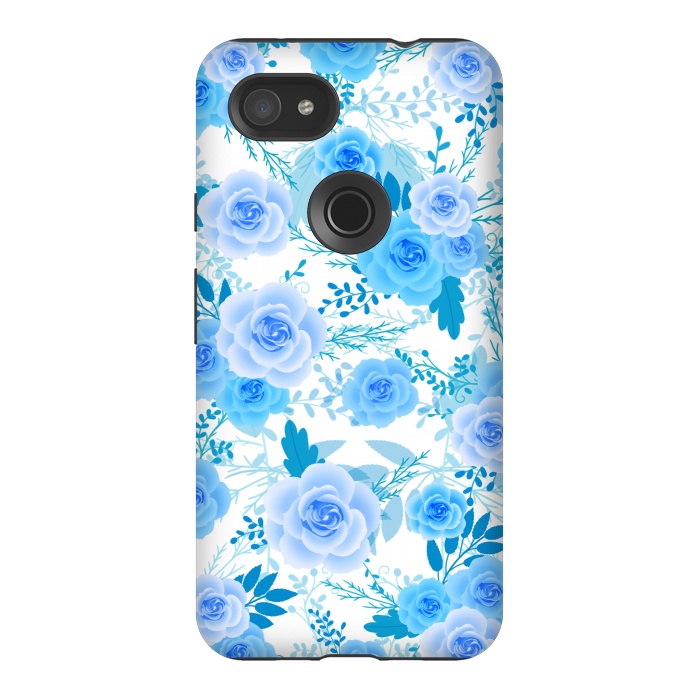 Pixel 3AXL StrongFit Blue roses by Jms