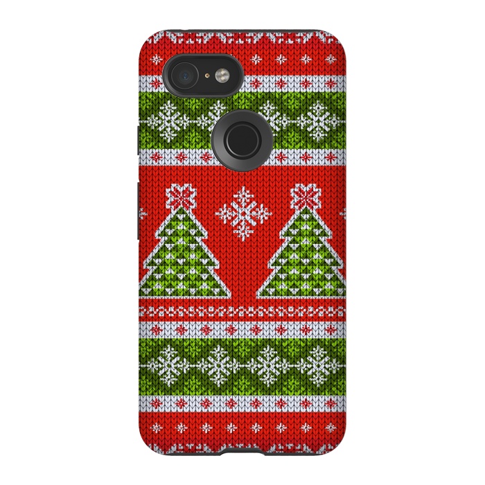 Pixel 3 StrongFit Ugly christmas sweater pattern  by Winston