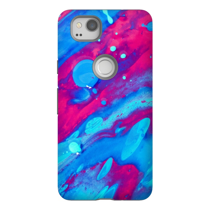 Pixel 2 StrongFit Pink and blue abstract painting  by Winston