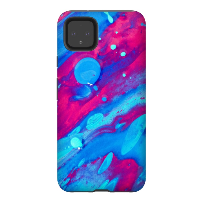 Pixel 4XL StrongFit Pink and blue abstract painting  by Winston