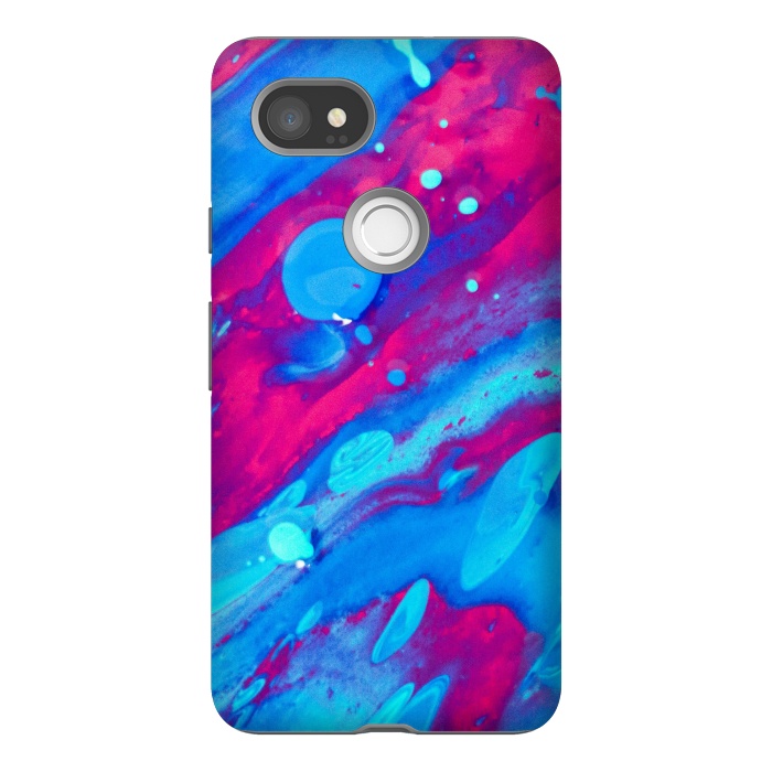 Pixel 2XL StrongFit Pink and blue abstract painting  by Winston