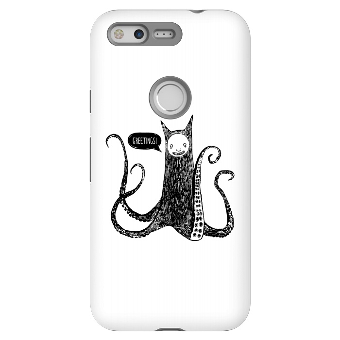 Pixel StrongFit Greetings from the kraken cat by Laura Nagel