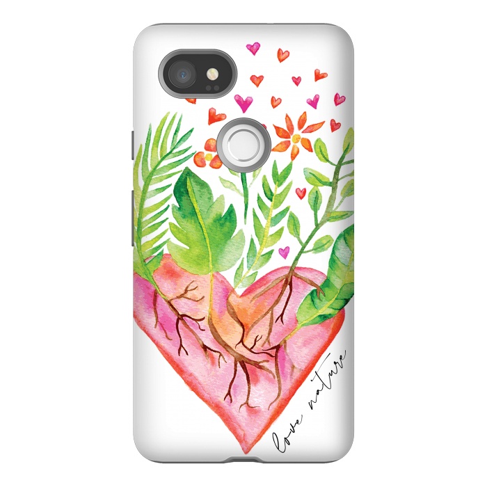 Pixel 2XL StrongFit Love Nature by Pom Graphic Design