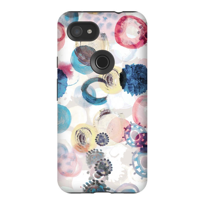 Pixel 3AXL StrongFit Colorful painted spots by Oana 