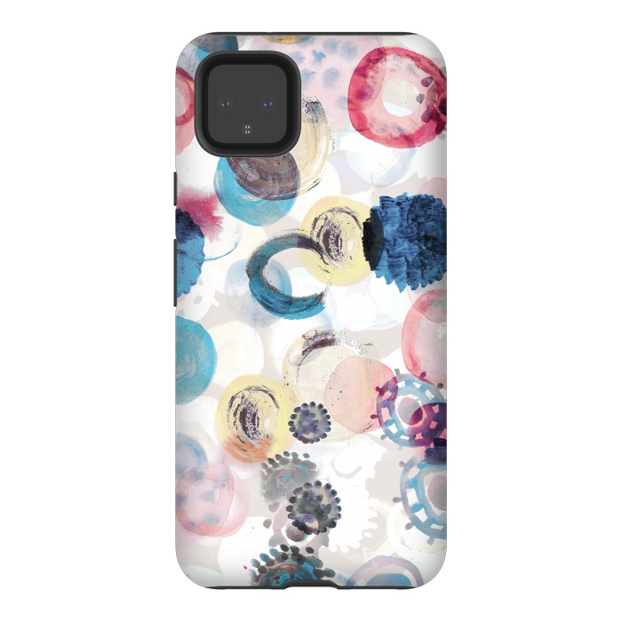 Pixel 4XL StrongFit Colorful painted spots by Oana 