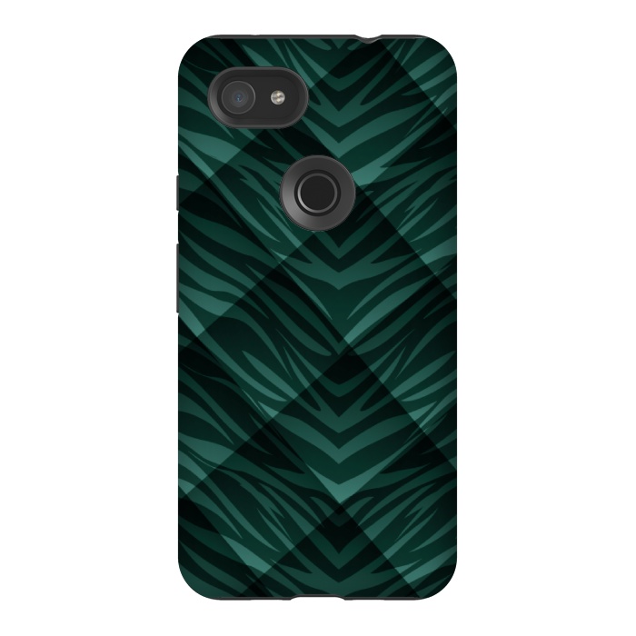 Pixel 3AXL StrongFit green animal print by MALLIKA