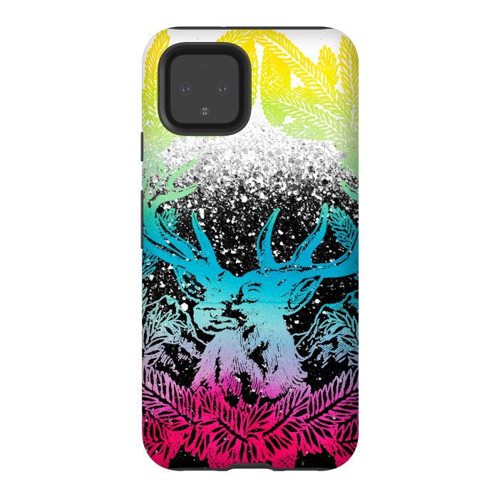Pixel 4 StrongFit Gradient reindeer and pine leaves illustration by Oana 