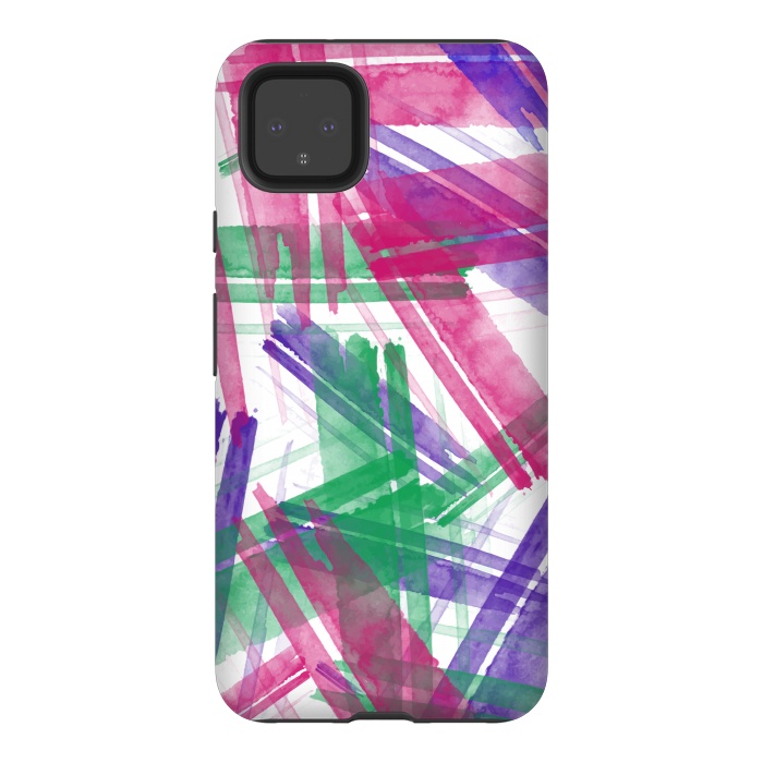 Pixel 4XL StrongFit Fantastic Watercolor Strokes by Creativeaxle