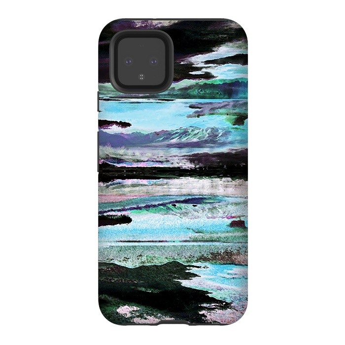 Pixel 4 StrongFit Mountain landscape textured modern painting by Oana 