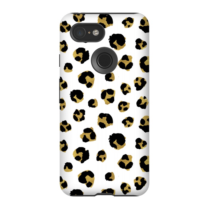 Pixel 3 StrongFit Leopard. Black and gold by Julia Badeeva