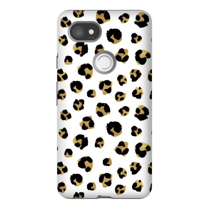 Pixel 2XL StrongFit Leopard. Black and gold by Julia Badeeva