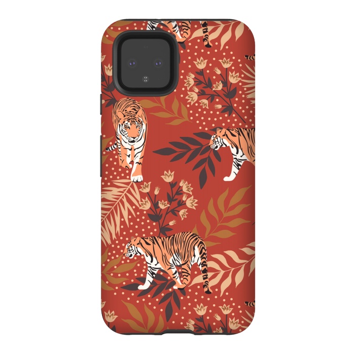 Pixel 4 StrongFit Tigers. Red pattern by Julia Badeeva