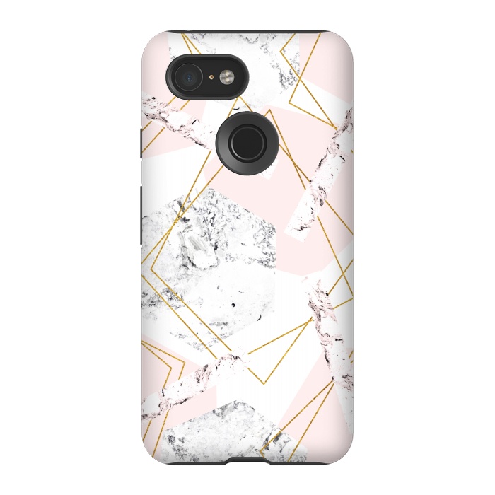 Pixel 3 StrongFit Marble and abstract frames by Julia Badeeva