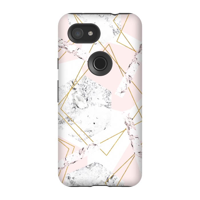 Pixel 3A StrongFit Marble and abstract frames by Julia Badeeva
