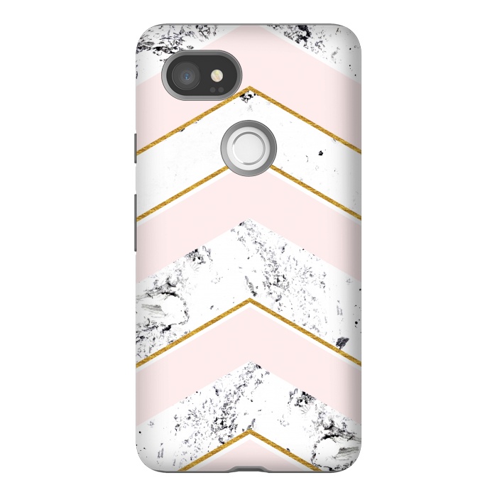 Pixel 2XL StrongFit Marble. Pink and gold by Julia Badeeva